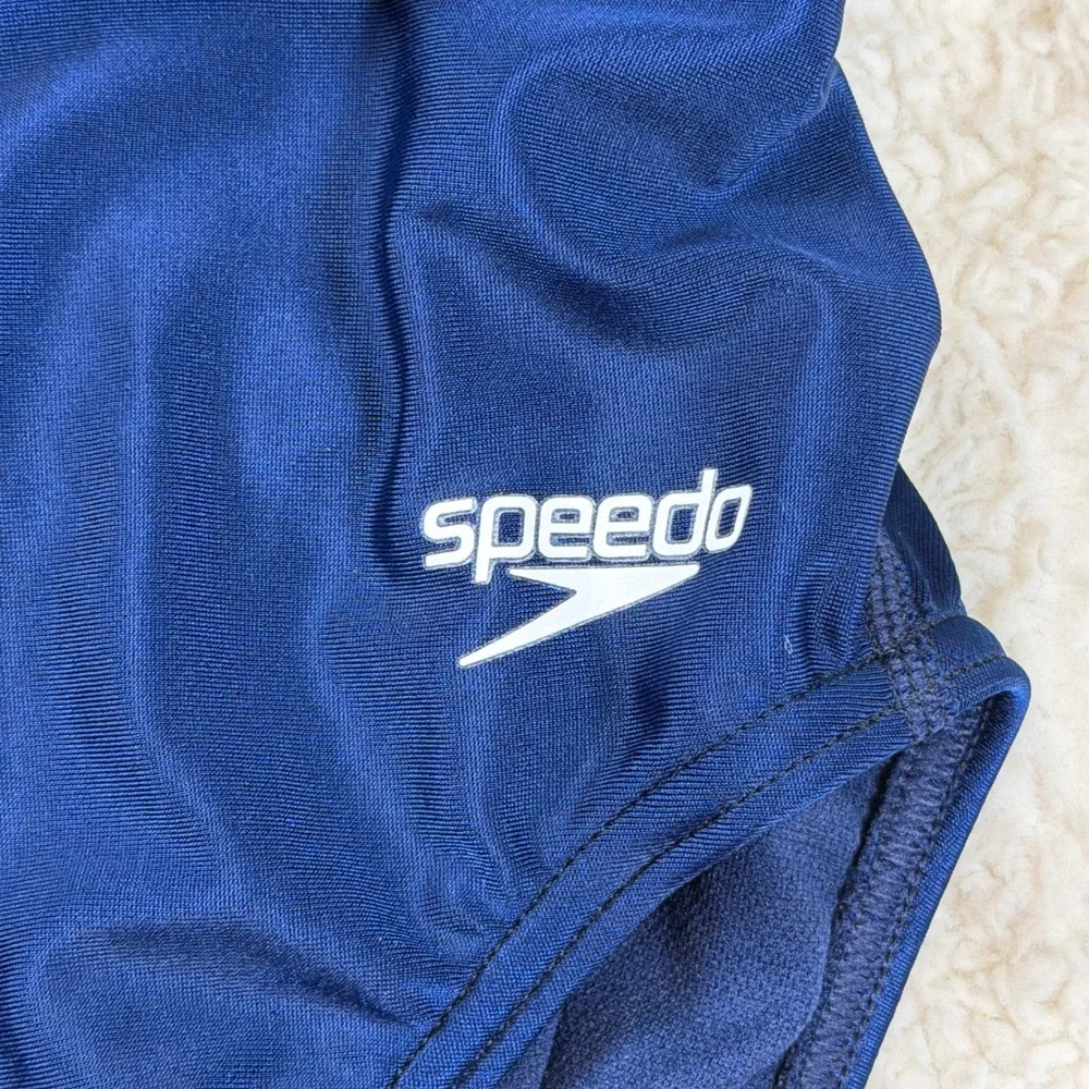 Speedo Pro LT Navy Blue One Piece Swimsuit Racerback Size 8/34 Womens